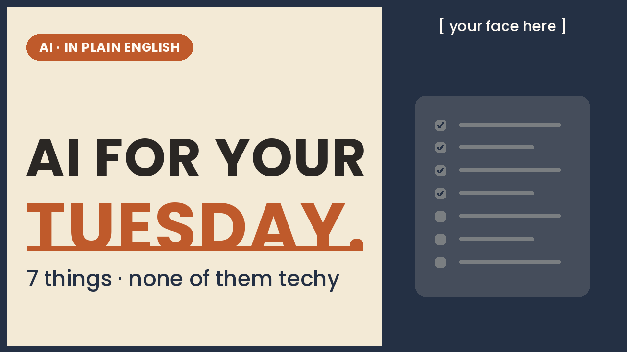 Thumbnail option reading AI for your Tuesday